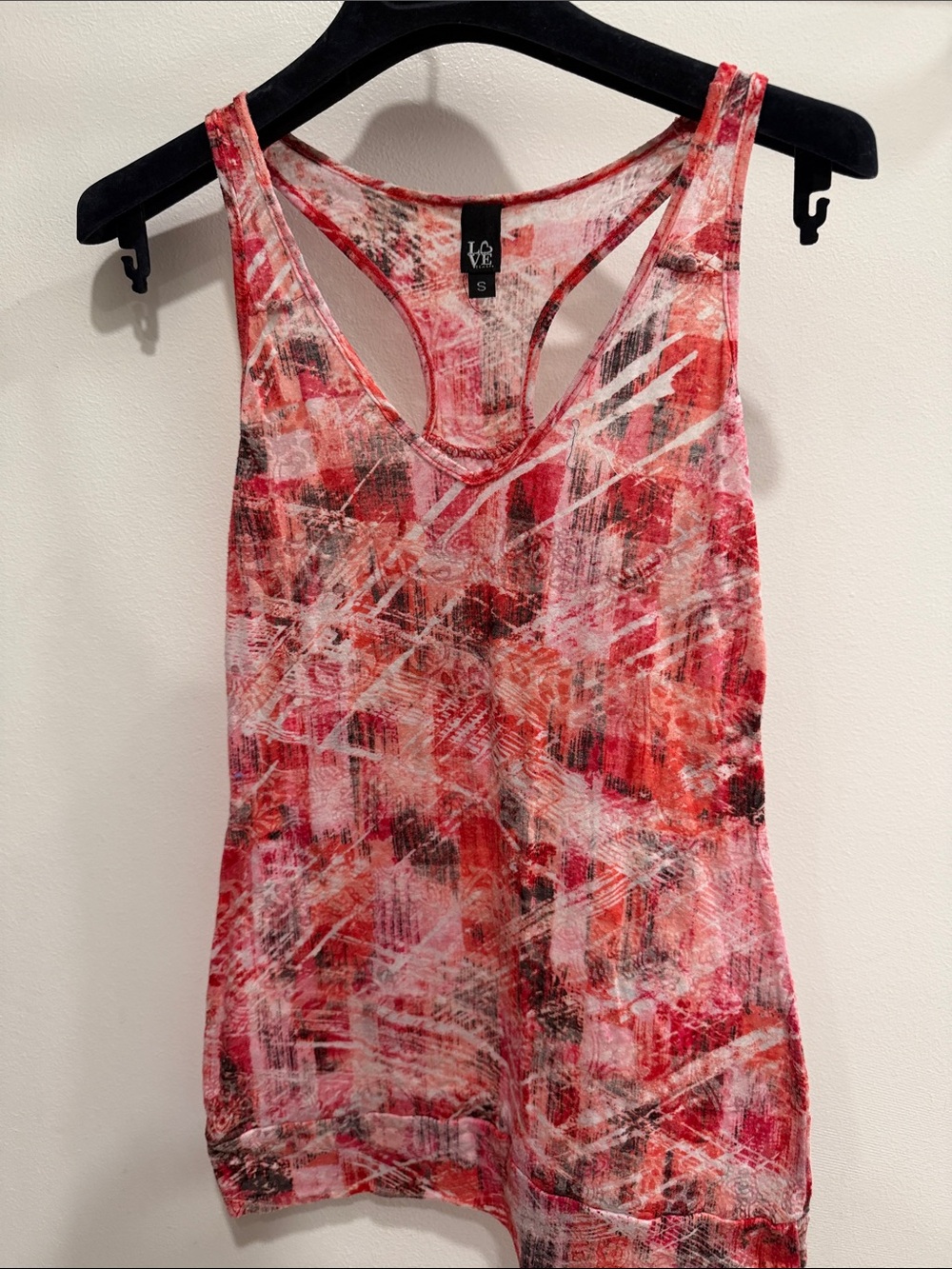 Love Red and Pink Abstract Racerback Tank Top